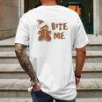 Bite Me Gingerbread Cute Mens Back Print T-shirt Gifts for Men