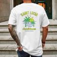 Caribbean Saint Lucia Mens Back Print T-shirt Gifts for Men