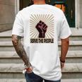 Communist Propaganda Socialist Fist Serve The People Mens Back Print T-shirt Gifts for Men