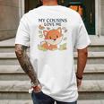 My Cousins Love Me Little Fox Baby Mens Back Print T-shirt Gifts for Men