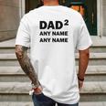 Custom Names Dad Of 2 Personalized Dad Mens Back Print T-shirt Gifts for Men