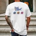 Daddy Shark And Three Baby Sharks Mens Back Print T-shirt Gifts for Men