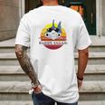 Daddy Shark On Vintage Sunset Mens Back Print T-shirt Gifts for Men