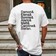 Damon Elena Bonnie Alaric Matt Caroline Stefan Mens Back Print T-shirt Gifts for Men