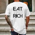 Eat The Rich Socialist Resistance Protest Statement Mens Back Print T-shirt Gifts for Men