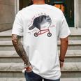 Funny Raccoon On Bike Do Silly Thing Mens Back Print T-shirt Gifts for Men