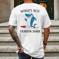 Grandpa Gift Worlds Best Grandpa Shark Mens Back Print T-shirt Gifts for Men