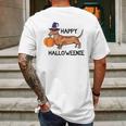 Halloweenie Halloween Dachshund Mens Back Print T-shirt Gifts for Men