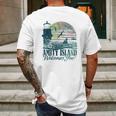 Jaws Amity Island Welcomes You Lighthouse Mahi Heather Mens Back Print T-shirt Gifts for Men