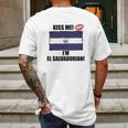 Kiss Me Im El Salvadorian Cute El Salvador Flag Mens Back Print T-shirt Gifts for Men