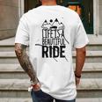 Life Is A Beautiful Ride Style Outline On An Offroad Ash Gray Made In Usa Mens Back Print T-shirt Gifts for Men