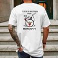 Life Is Better With Bon Jovi Snoopy Rock Band Mens Back Print T-shirt Gifts for Men