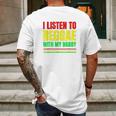 I Listen To Reggae With My Daddy Mens Back Print T-shirt Gifts for Men