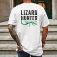 Lizard Hunter Funny Gecko Reptile Lover Kids Gift Mens Back Print T-shirt Gifts for Men