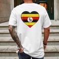 I Love Uganda Ugandan Flag Heart Mens Back Print T-shirt Gifts for Men