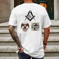 Mens Mason Scottish York Rite Masonic Black Down Mens Back Print T-shirt Gifts for Men