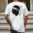 Maure Moors Head Sardinia Corsica Graphic Mens Back Print T-shirt Gifts for Men