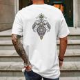 Mirrored Ornate Elephants Henna Art Mens Back Print T-shirt Gifts for Men