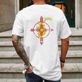 New Mexico State Flag Elk Hunting Zia Symbol Design Mens Back Print T-shirt Gifts for Men