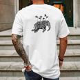 Ornate Elephant Tee Henna Mehndi Flying Mens Back Print T-shirt Gifts for Men