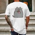 Pusheen The Cat Eating Noodles Mens Back Print T-shirt Gifts for Men