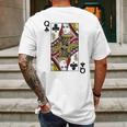 Queen Of Clubs Blackjack Playing Cards Mens Back Print T-shirt Gifts for Men