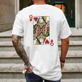 Queen Of Hearts Blackjack Cards Mens Back Print T-shirt Gifts for Men