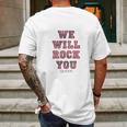 Queen Official We Will Rock You Pink Mens Back Print T-shirt Gifts for Men