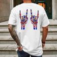 Rock On Rock Star Skeleton Hands Tie Dye 4Th Of July Mens Back Print T-shirt Gifts for Men