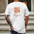 Run Row Repeat Workout With Orange Letters Mens Back Print T-shirt Gifts for Men