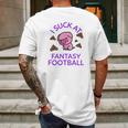 I Sck At Fantasy Football Funny Pig And Poops Loser Mens Back Print T-shirt Gifts for Men