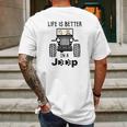 Shiba Inu Life Is Better In A Jeep Mens Back Print T-shirt Gifts for Men