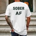 Sober Af Ladies Sobriety Mens Back Print T-shirt Gifts for Men