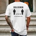 Social Distancing Dachshund Mens Back Print T-shirt Gifts for Men