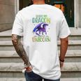 Sorry My Dragon Ate Your Unicorn Mens Back Print T-shirt Gifts for Men