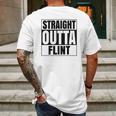 Straight Outta Flint Michigan Mens Back Print T-shirt Gifts for Men