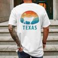 Texas Longhorn Cow Vintage Texan Cattle Herd Retro Lone Star Mens Back Print T-shirt Gifts for Men