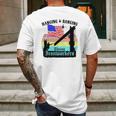 Union Ironworkers Hanging & Banging American Flag Mens Back Print T-shirt Gifts for Men