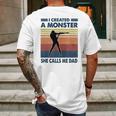 Vintage I Created A Monster Shooting She Calls Me Dad 2020 Mens Back Print T-shirt Gifts for Men