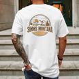 Vintage Simms Montana Mountain Hiking Souvenir Print Mens Back Print T-shirt Gifts for Men