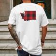 Washington State Seattle Flannel Plaid Mens Back Print T-shirt Gifts for Men