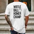 Wiffle Ball Homer Champ Mens Back Print T-shirt Gifts for Men