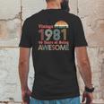 40Th Birthday Gifts Vintage Years Of Being Awesome Mens Back Print T-shirt Funny Gifts