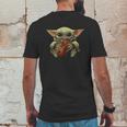 Baby Yoda Hugging Violin Mens Back Print T-shirt Funny Gifts