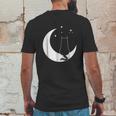 Black Cat On The Crescent Moon By The Starlight Mens Back Print T-shirt Funny Gifts