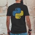 Distressed Python Logo For Engineers Mens Back Print T-shirt Funny Gifts