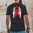 Drug Addiction Survivor Red Ribbon Recovery Mens Back Print T-shirt Funny Gifts