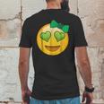 Emoji Saint Patricks Day Girls Green Heart Eyes Bow Mens Back Print T-shirt Funny Gifts