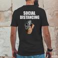 Funny Social Distancing Gun Mens Back Print T-shirt Funny Gifts