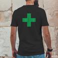 Green Medical Marijuana Cross Symbol Cannabis Medicine Mens Back Print T-shirt Funny Gifts